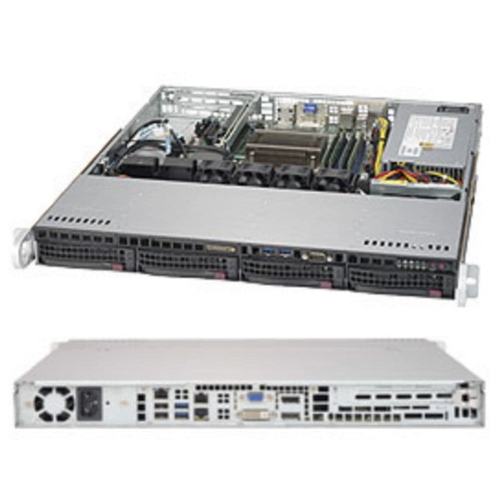 Платформа системного блока SuperMicro SYS-5019S-M2 1U Rackmount CSE-813MFTQC-350CB X11SSZ-F 4x SATA3, RAID 0, 1, 5, 10 support