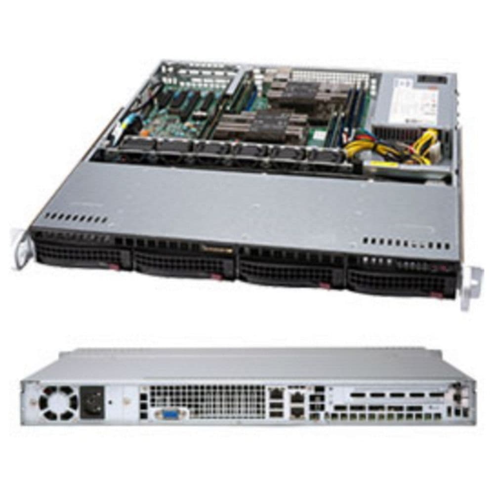 Платформа системного блока SuperMicro SYS-6019P-MT 1U, 2xLGA3647 (up to 140W), 8xDDR4, 4x3.5, 2x1GbE, 1x500W (X11DPL-i, SC813M chassis)