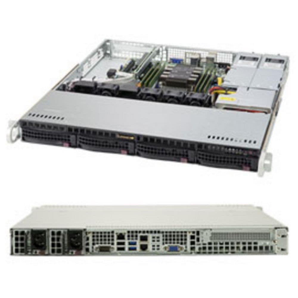 Платформа системного блока SuperMicro SYS-5019P-MR 1U, 1xLGA3647, iC621, 6xDDR4, up to 4x3.5, SATA RAID, 2x1GbE, 1x PCIEx16, 2x400W (CSE-813MFTQC-R407CB X11SPM-F)