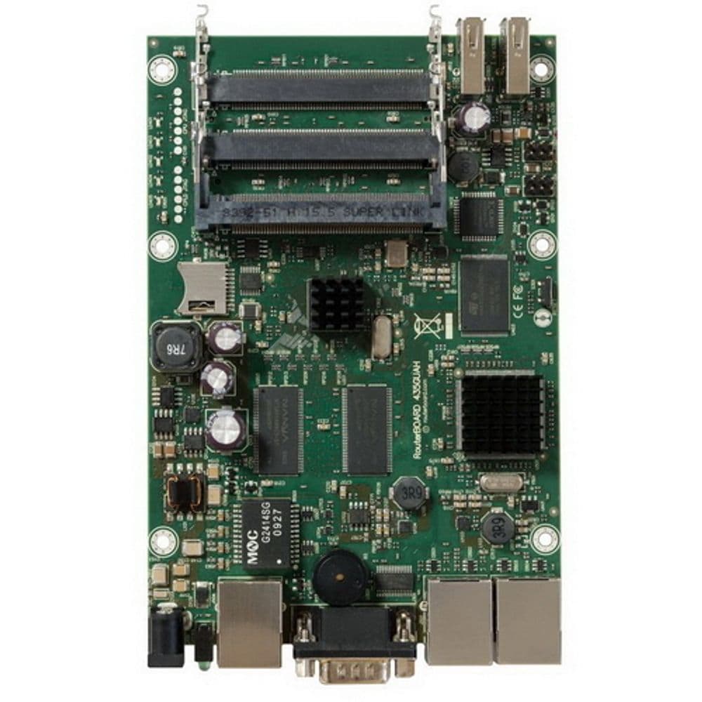 Маршрутизатор MIKROTIK RB435G без корпуса RouterBOARD 435G with 680MHz Atheros CPU, 256MB RAM, 3 Gigabit LAN, 5 miniPCI, RouterOS L5, 2 USB ports