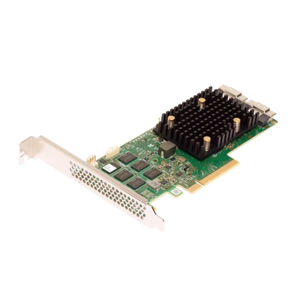 HBA-адаптер Broadcom SAS 9500-16i SGL (05-50077-02 / 03-50077-02002) PCIe v4 x8 LP, Tri-Mode SAS/SATA/NVMe 12G HBA, 16port(2*int SFF8654), 3816 IOC, RTL