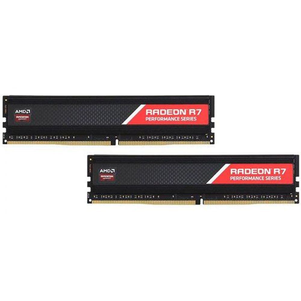 Модуль памяти AMD Radeon™ R7 Performance Series Black Gaming Memory R7S416G2606U2K 16GB DDR4 2666 DIMM Non-ECC, CL16, 1.2V, Heat Shield, Kit (2x8GB), RTL