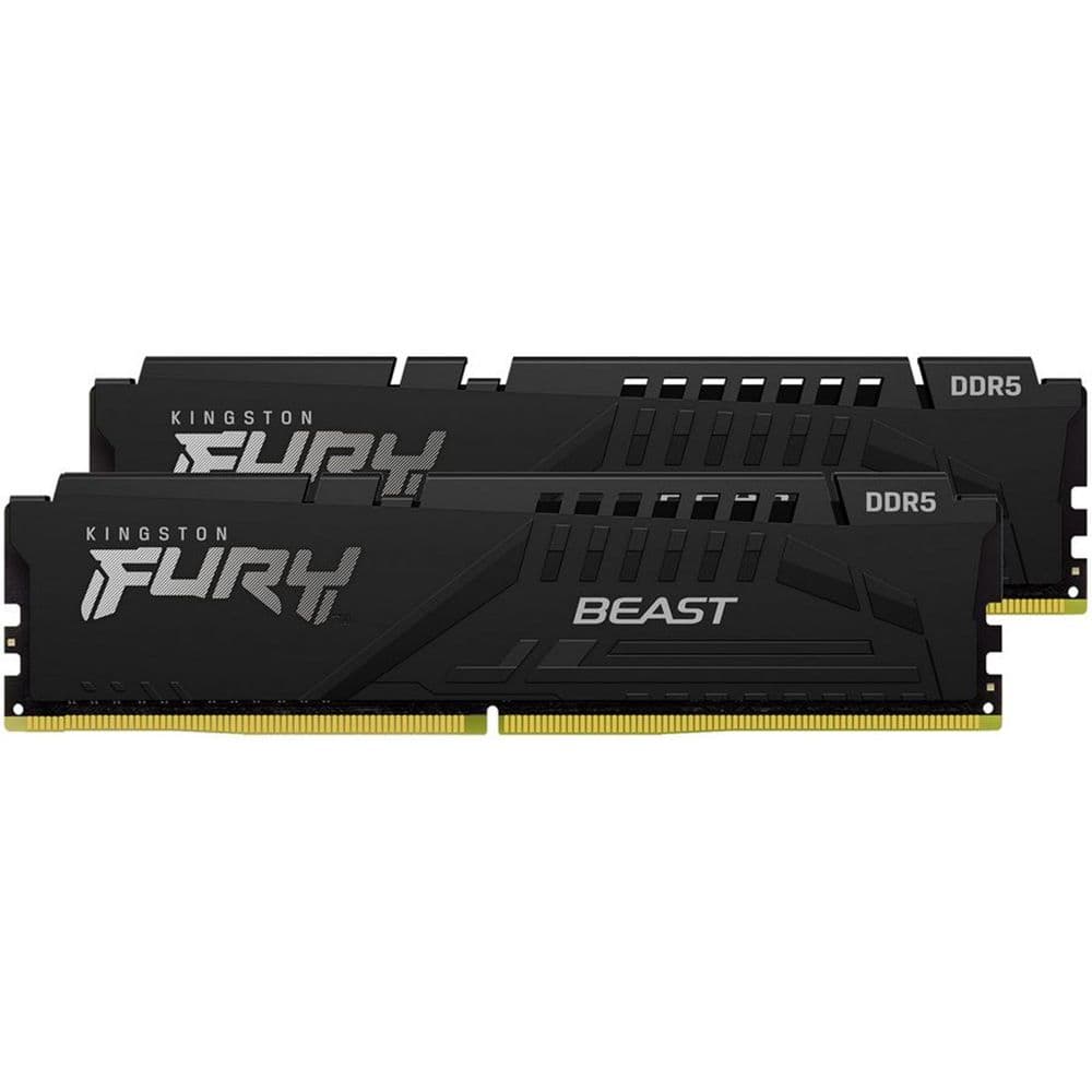Модуль памяти Kingston 32GB DDR5 5200 DIMM FURY Beast Black Gaming Memory KF552C40BBK2-32 Non-ECC, CL40, 1.25V, KF552C40BBK2-32 1RX8 (Kit of 2), RTL