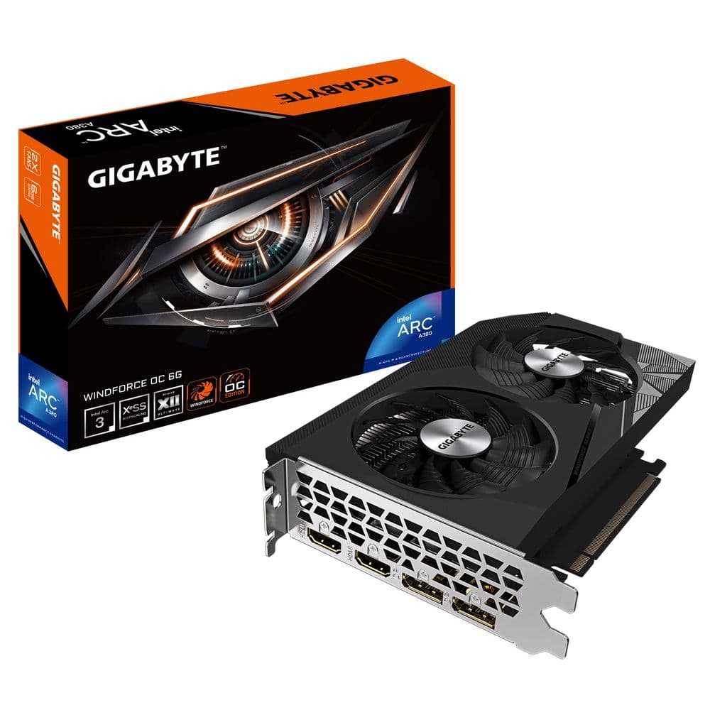 Видеокарта Gigabyte Intel Arc A380 WINDFORCE OC 6GB GDDR6 96bit 2xDP 2xHDMI 2FAN RTL