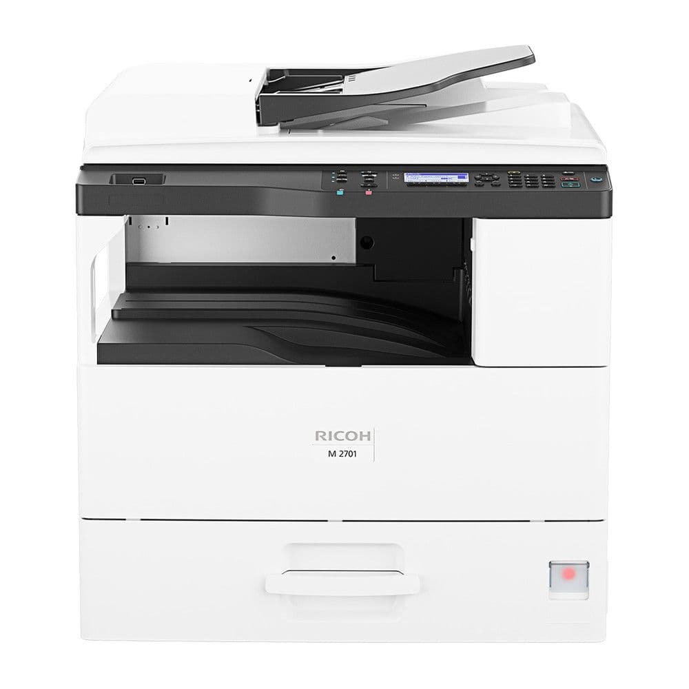 Ricoh M 2701 А3, МФУ, лазерное, черно-белое, 27стр/мин, 600dpi, 400МГц, 512Мб, 50АПД, 600+100, AirPrint/USB/Ethernet, 4000стр/картридж