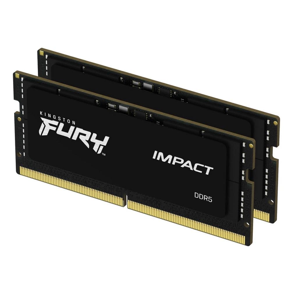 Модуль памяти Kingston 32GB DDR5 4800 SODIMM FURY Impact PnP Gaming Memory KF548S38IBK2-32 Non-ECC, CL38, 1.1V, (Kit of 2) 1RX8 38-38-38 262-pin 16Gbit, RTL