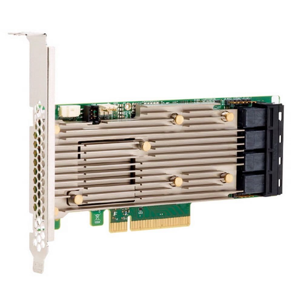 RAID-контроллер Broadcom MegaRAID 9460-16I SGL (05-50011-00 / 05-50011-30011) PCIe 3.1 x8 LP, SAS/SATA/NVMe, RAID 0,1,5,6,10,50,60, 16port(4* int SFF8643), 4GB Cache, 3516ROC, RTL