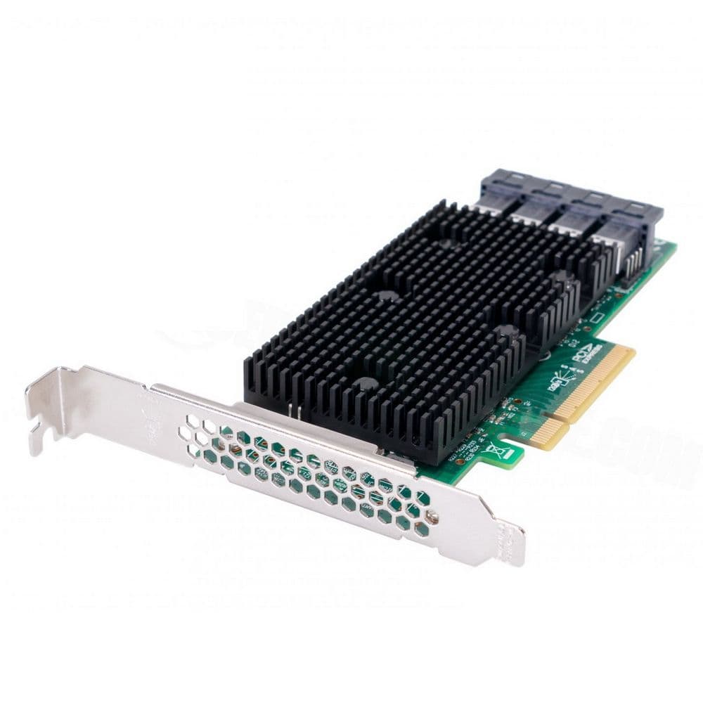 HBA-адаптер Broadcom 9400-16i SGL (05-50008-00 / 03-50008-33003) PCIe 3.1 x8 LP, Tri-Mode SAS/SATA/NVMe 12G HBA, 16port(4*int SFF8643), 3416 IOC