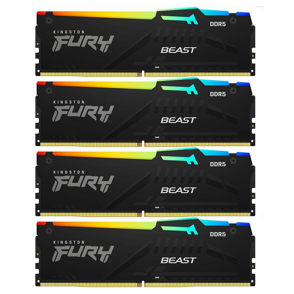 Модуль памяти Kingston 128GB DDR5 5200MHz DIMM FURY Beast Black RGB (4х32gb), CL40