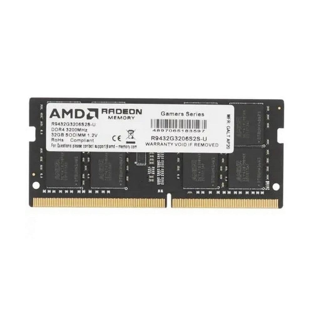 Модуль памяти AMD Radeon R9 Gamer Series Gaming Memory R9432G3206S2S-UO 32GB DDR4 3200 SO DIMM Non-ECC, CL16 1.2V, Bulk/Tray