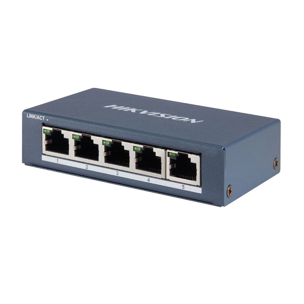 Коммутатор Hikvision Bad Pack DS-3E0505-E 5 Gigabit RJ45 ports, Desktop Steel Case Unmanaged Switch