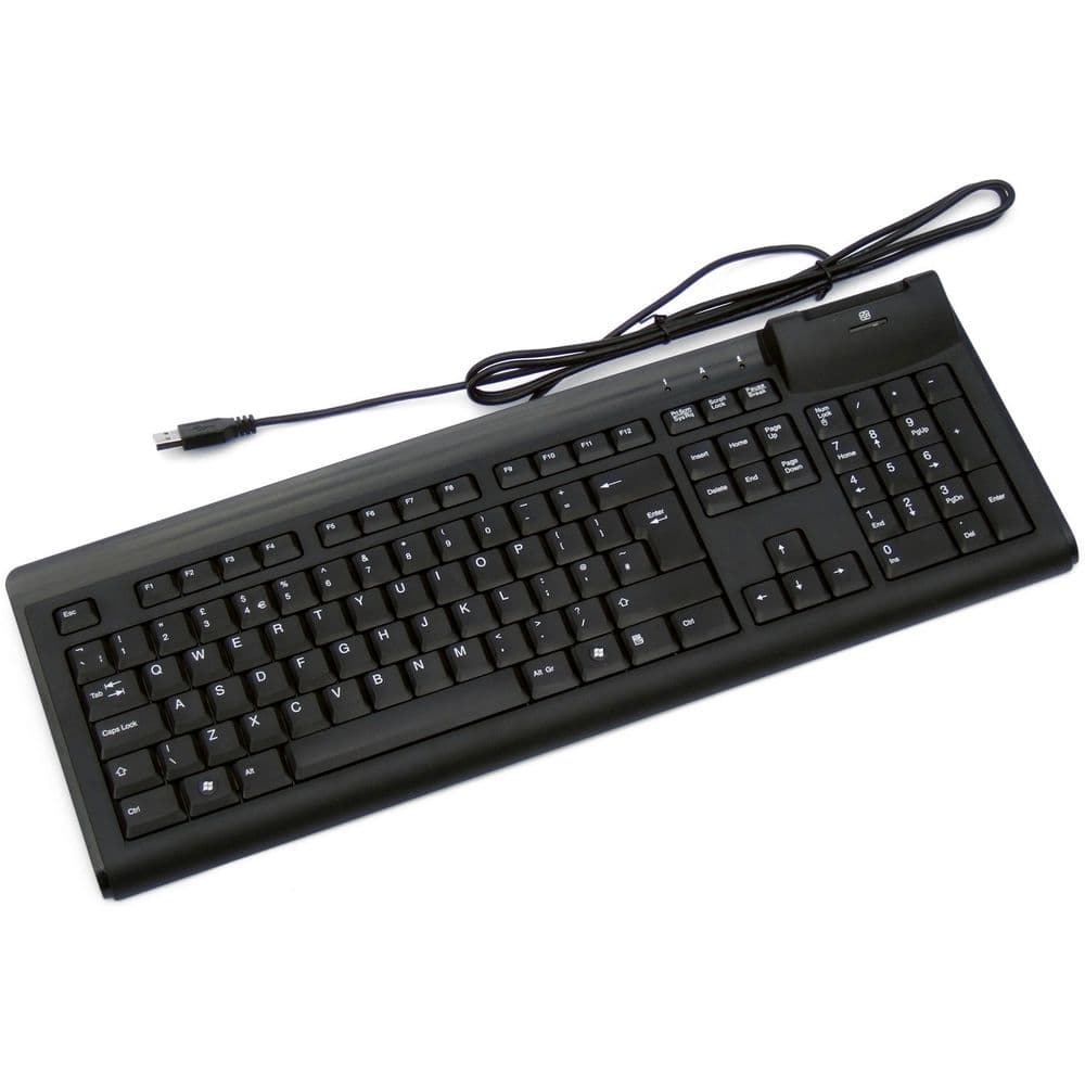 Клавиатура Acer Wired Keyboard CHICONY KUS-0967 USB Black layout for RU with slot for Smart Card