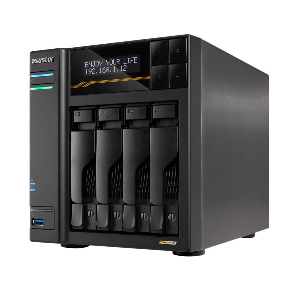 Платформа СХД ASUSTOR AS6804T 4 Bay (Max.16) 4xM.2 2x5GLAN 2x10GLAN 16GB (Max.64GB) DDR5 2xUSB-C 3xUSB