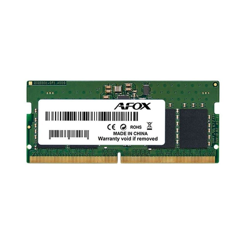 Модуль памяти Afox 32GB DDR5 5200Mhz SO-DIMM Single Channel Package (1x32GB), PC5-41600, 262-Pin, Non-ECC, Un-Buffered, CL42-42-42-83, 1.1V