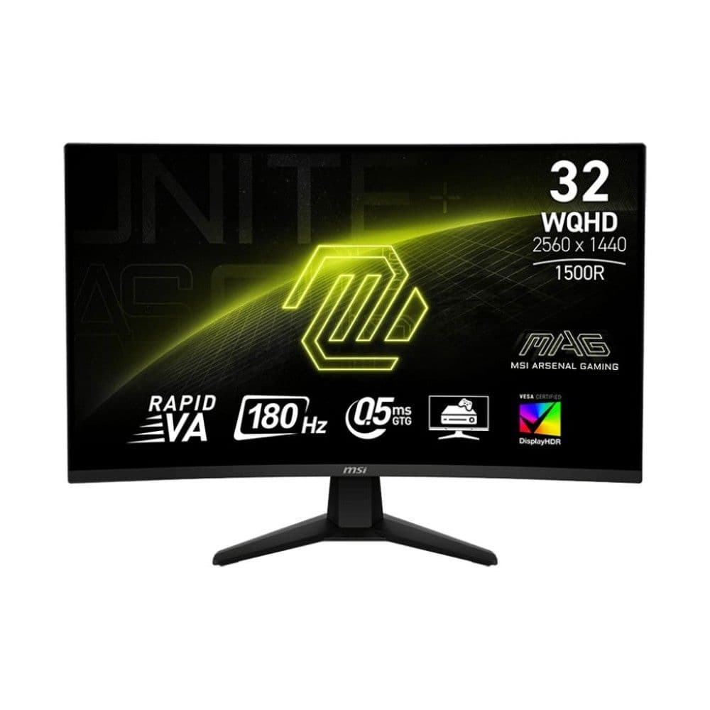 Монитор 31.5" MSI MAG 32CQ6F Black (Rapid VA, 2560x1440, HDMI+HDMI+DP, 0.5 ms, 178°/178°, 400 cd/m, 3500:1, 180Hz, Curved 1500R)