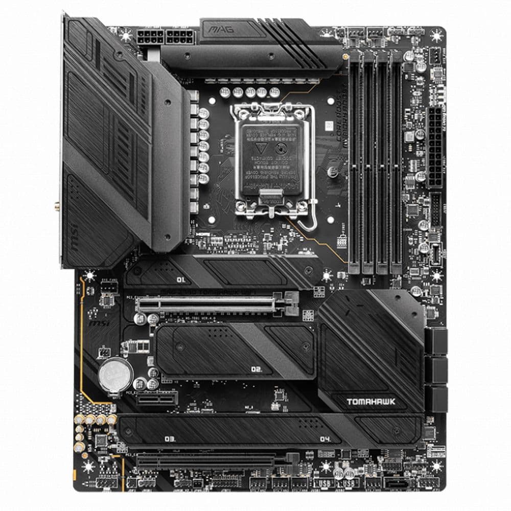 Материнская плата MSI Bad Pack MAG Z790 TOMAHAWK WIFI Z790, LGA1700, 4*DDR5, 2*PCIEx16, 1*PCIEx1, 4*M.2, 3*TypeC, 4*USB3.2Gen2, 6*USB3.2Gen1, 4*USB2.0, 7*SATA3.0, 2.5G, DP, HDMI, ATX, RTL