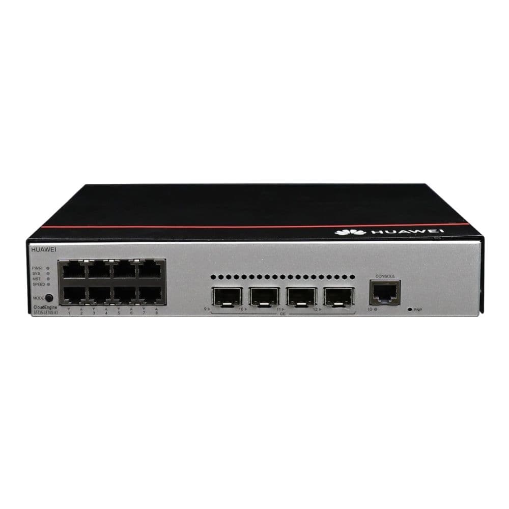 Коммутатор Huawei S5735-L8P4S-A-V2 (8*10/100/1000BASE-T ports, 4*GE SFP ports, PoE+, AC power), L-MLIC-S57L
