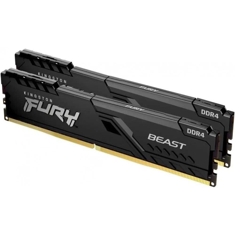 Модуль памяти Kingston 32GB DDR4 3200 DIMM FURY Beast Black Gaming Memory KF432C16BB1K2/32WP Non-ECC, CL16, 1.35V, 1Gx8 kit 2х16