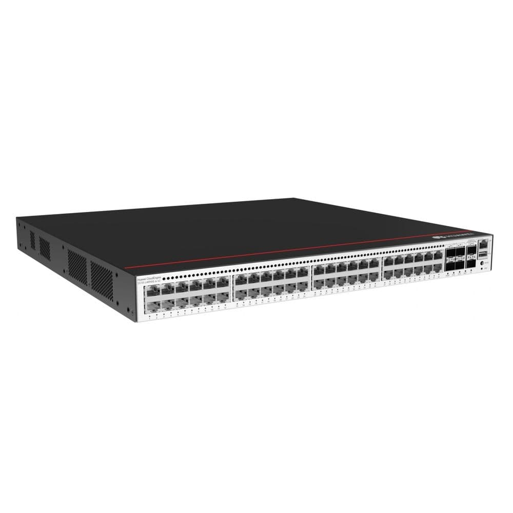 Коммутатор Huawei S5735-L48LP4XE-A-V2 (48*10/100/1000BASE-T ports, 4*10GE SFP+ ports, 2*12GE stack ports, PoE+, AC power, L-MLIC-S57L)