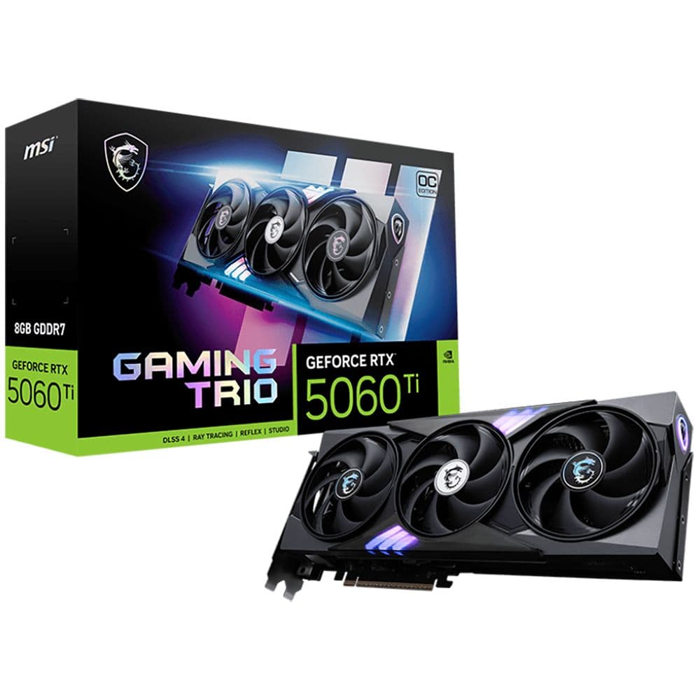 Видеокарта MSI RTX5060Ti GAMING TRIO OC 8GB GDDR7 128bit 3xDP HDMI 3FAN RTL