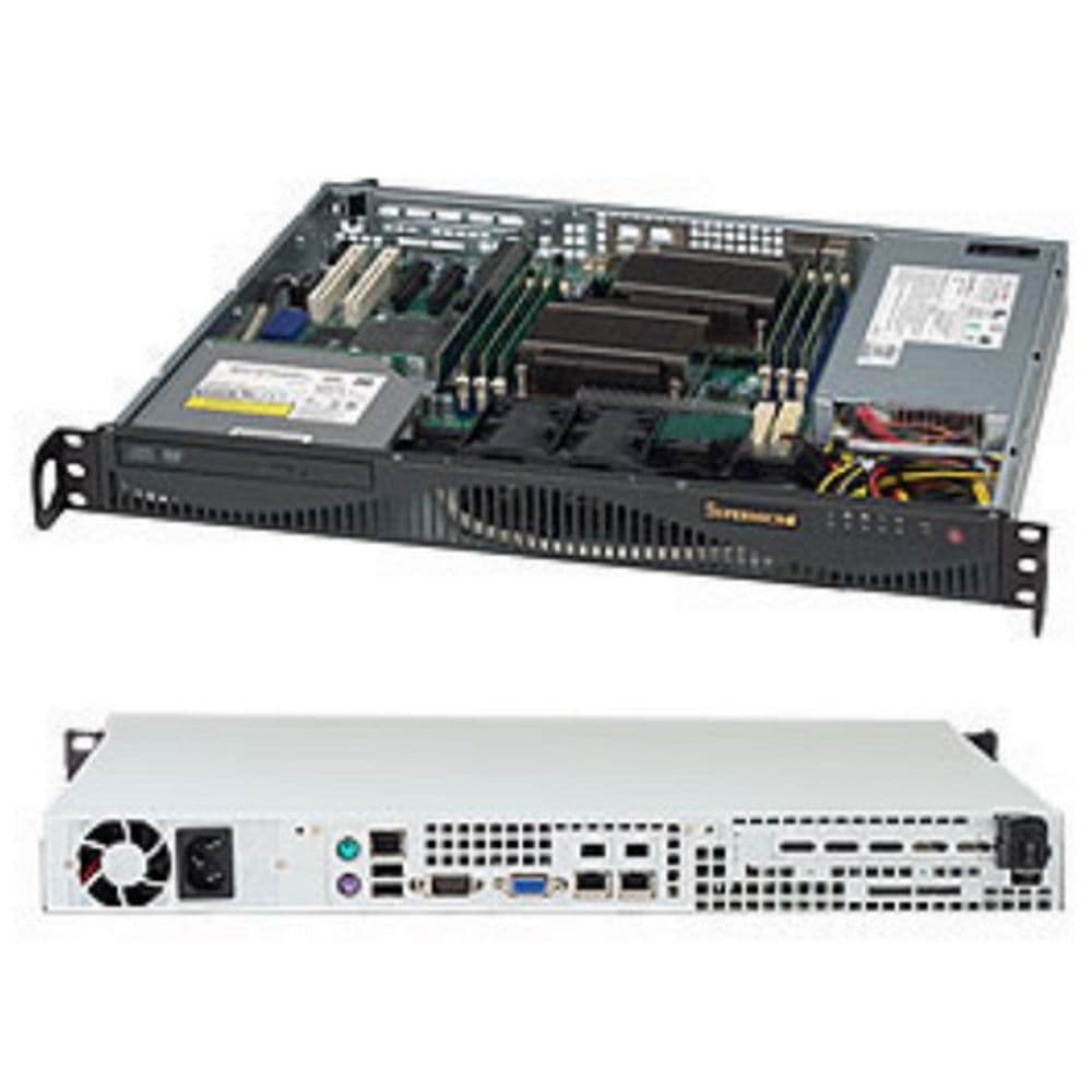 Корпус SuperMicro CSE-512F-350B Black 1U 512 chassis w/ 350W PWS
