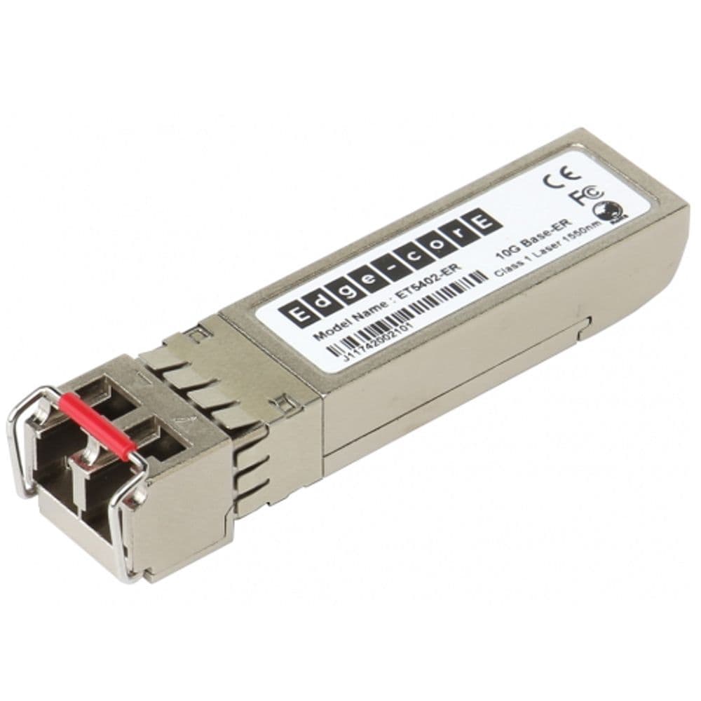 Трансивер Edge-corE 10G SFP+ Transceiver, 1550nm Siglemode, 802.3ae 10GBASE-ER Compliance, 40Km, LC duplex, compatible with all Edge-Core SFP+ series switches Edge-corE ET5402-ER