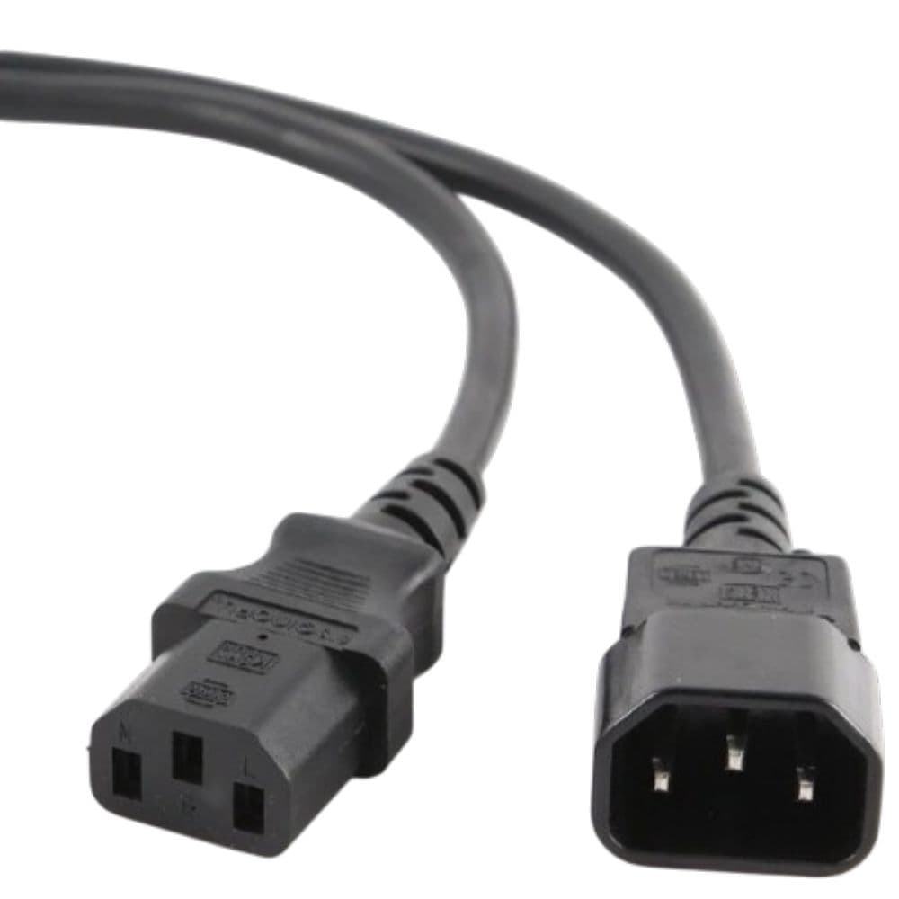 Кабель питания сист.блок-монитор Cablexpert PC-189-1-3M, 3м, C13-C14, Сечение провода 3x1кв.мм., черный, с заземлением
