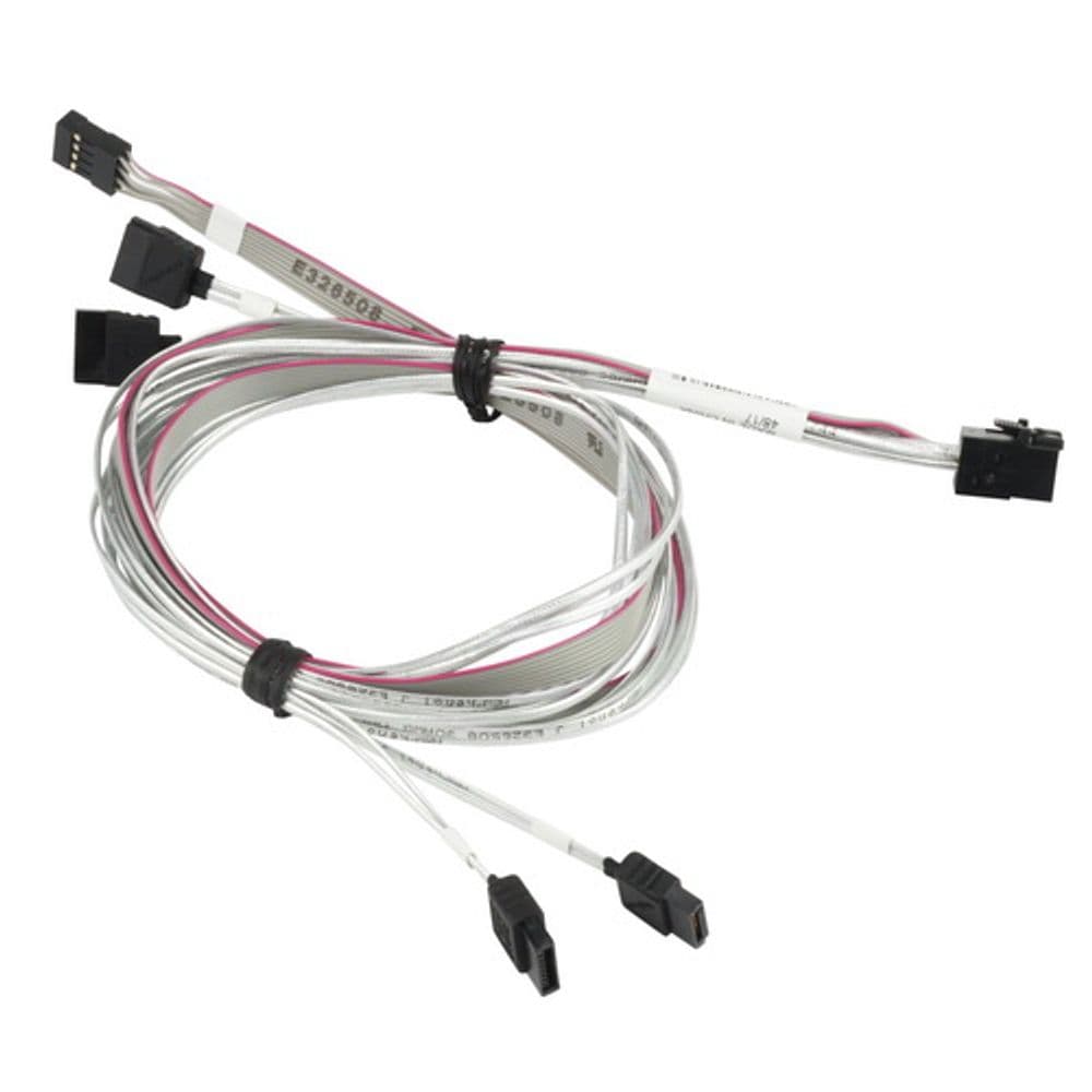 Кабель SuperMicro CBL-SAST-0556 Internal MINI SAS HD - 4 SATA w/ SB, 90/90/75/75/75 cм, 30AWG, 12Gb/s