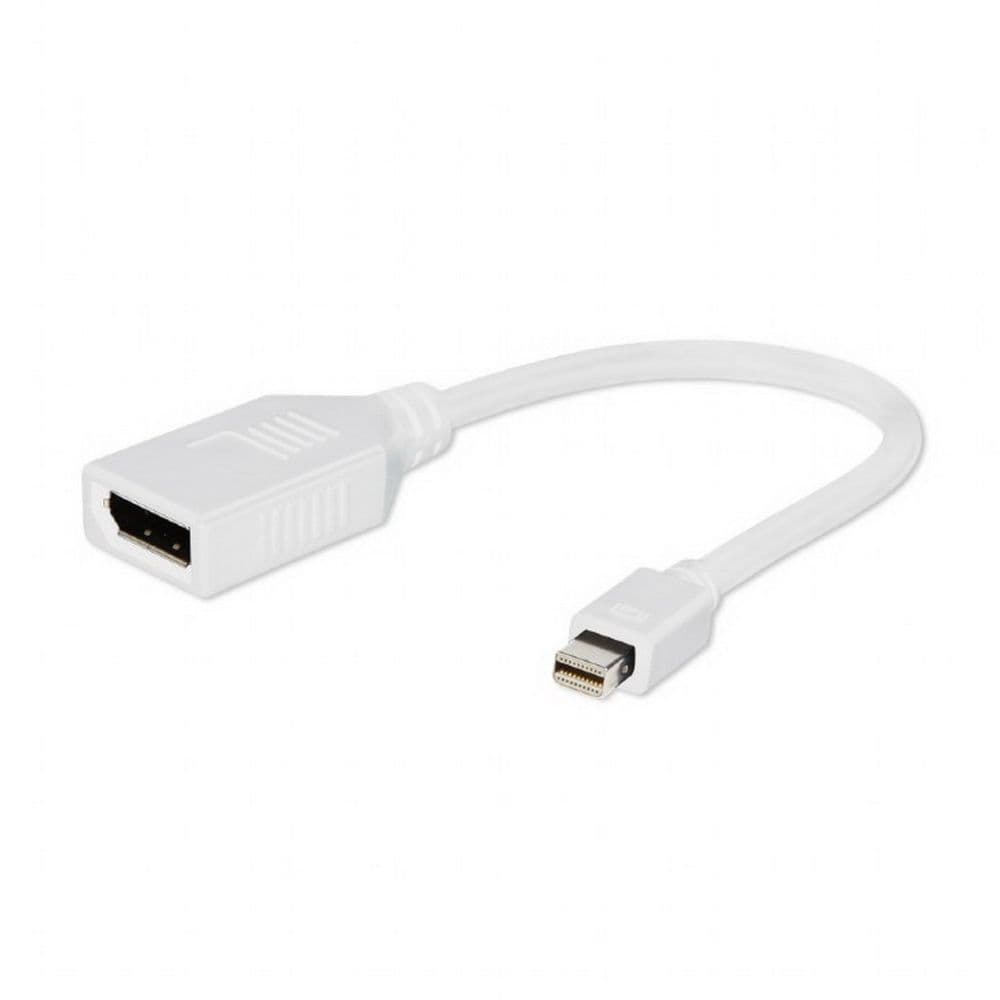 Переходник miniDisplayPort - DisplayPort, Cablexpert A-mDPM-DPF-001-W, 20M/20F, длина 16см, белый, пакет