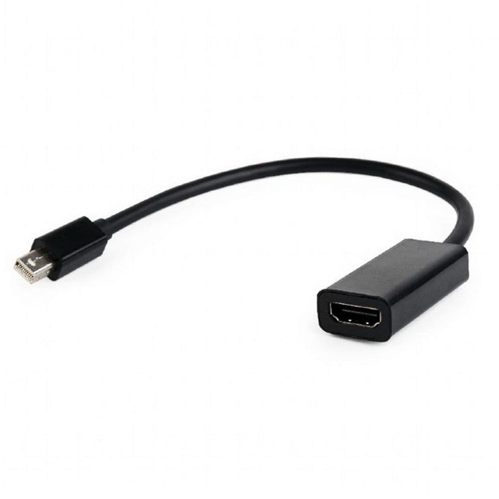 Переходник Cablexpert miniDisplayPort - HDMI, A-mDPM-HDMIF-02, 20M/19F, кабель 15см, черный, пакет