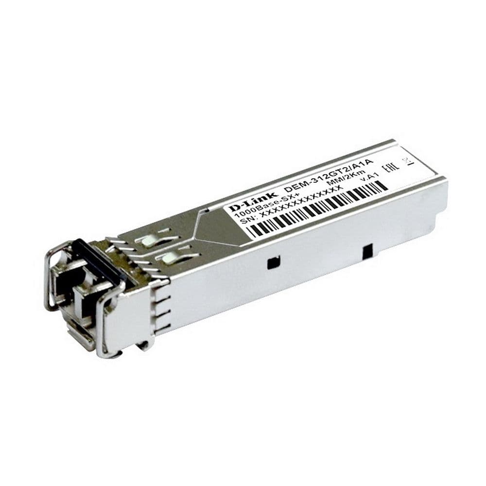 Модуль D-Link 312GT2/A1A Модуль SFP с 1 портом 1000Base-SX+ для многомодового оптического кабеля, питание 3,3В (до 2 км), RTL