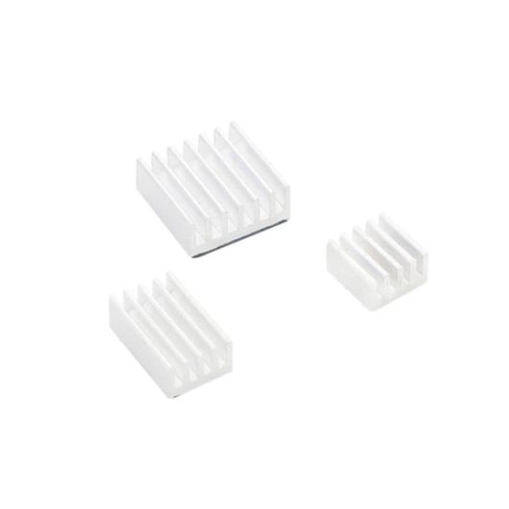 Набор радиаторов ACD RA536 White 3 in 1 Heat Sink Set Aluminum (15x10x5мм, 14x14x6мм и 8.8x8.8x5мм) for Raspberry Pi 4B комплект из 3шт