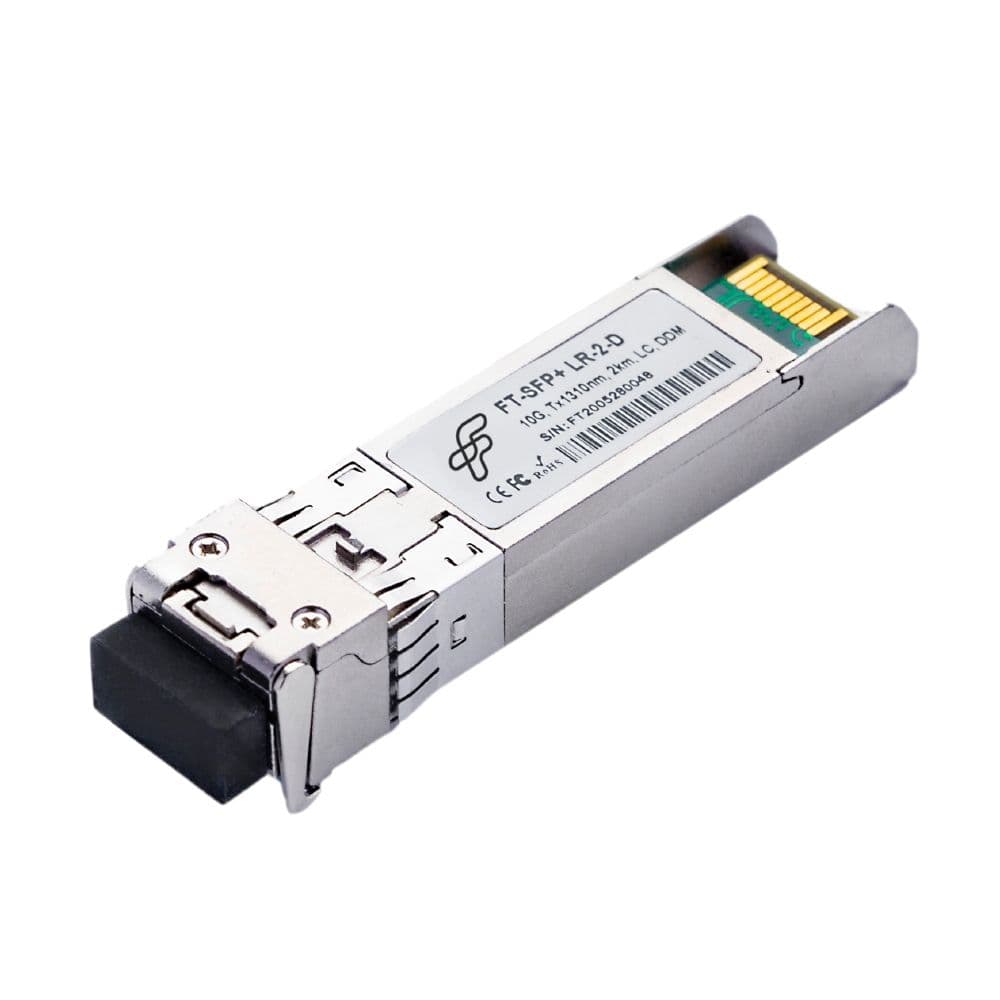 Волоконно-оптический приемопередатчик Fibertrade FT-SFP+-LR-2-D Трансивер 10G, SFP+, LC SMF 2km, 1310nm laser, Сделано в России (Реестр Минпромторга), (прошивка Intel) OEM