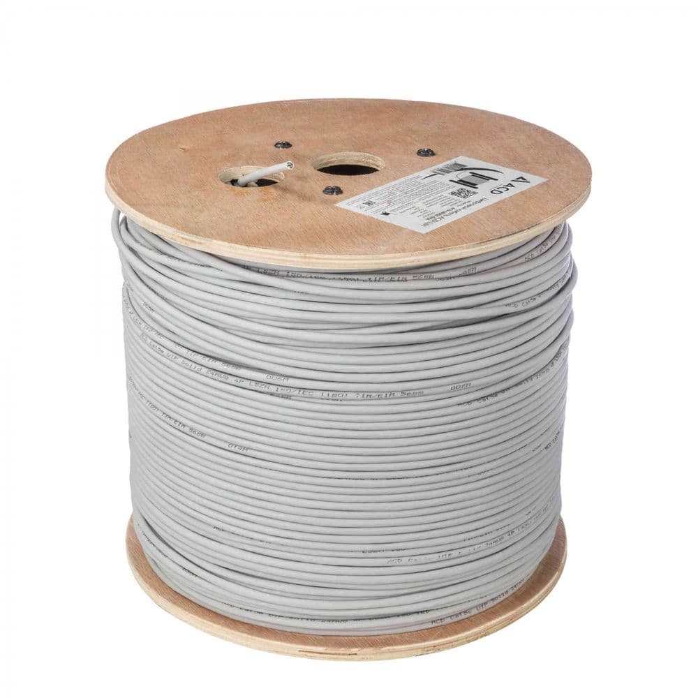Кабель ACD-LBU5E-5HA |ACD-LBU5E-5HA| Cat5e UTP 24AWG 4Pair Solid type 0.50мм CCA(30%), LSZH,500м |ACD-LBU5E-5HA| бухта, Серый