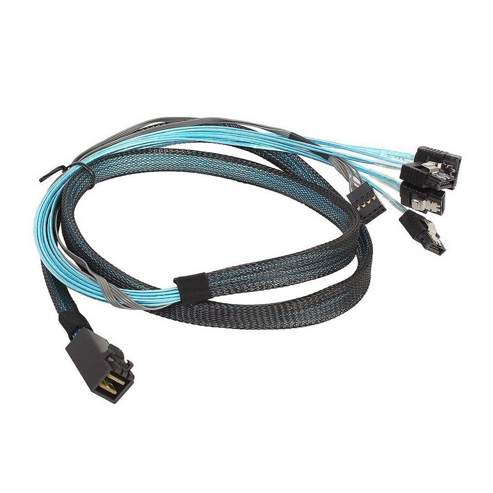 Кабель ACD-SFF8643-SATASB-08M-MR, INT SFF8643-to-4*SATA+SB ( HDmSAS -to- 4*SATA+SideBand internal cable), Metall Lockers, 75cm (6709080-75)