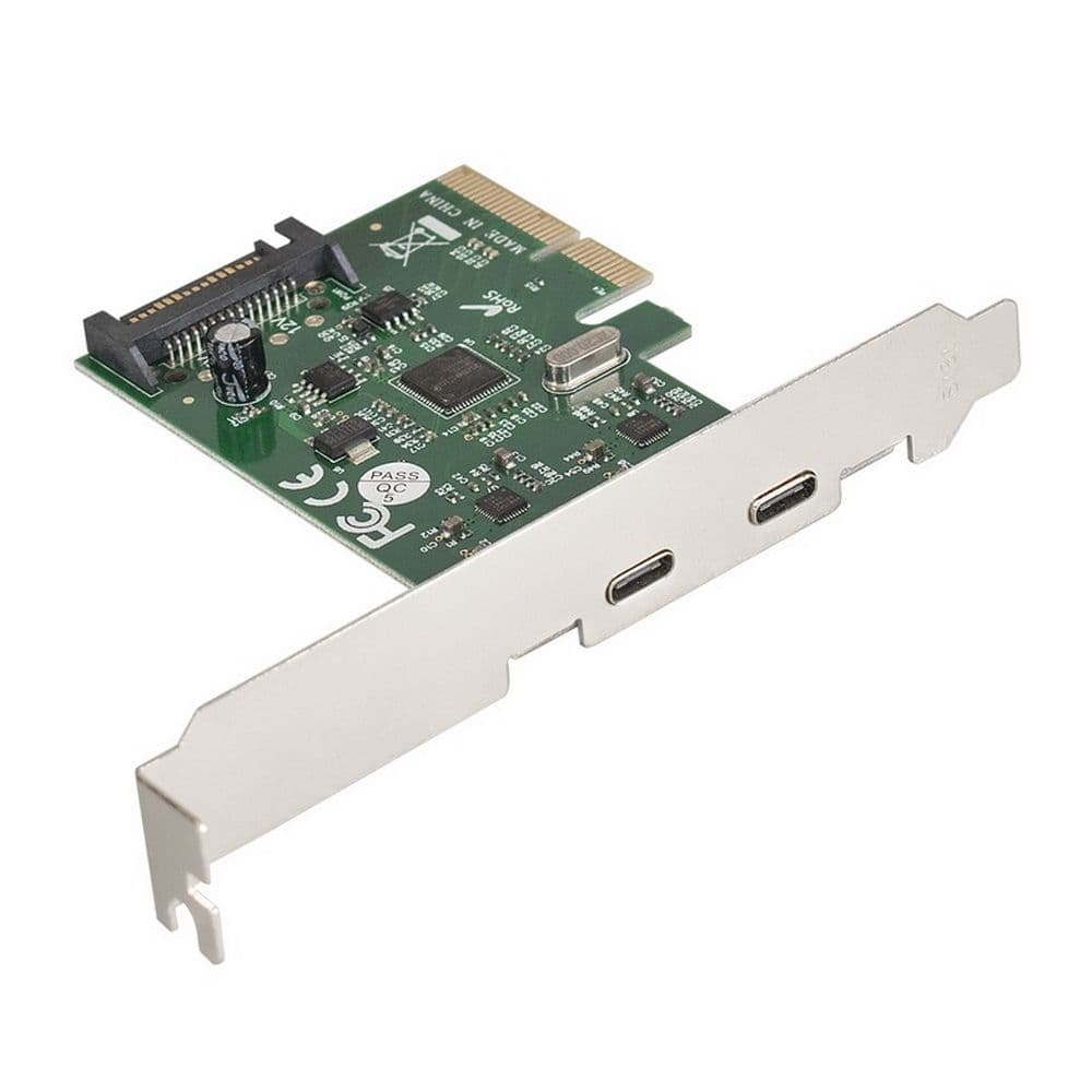 Контроллер ExeGate EXE-313 PCI-Ex4, 2*USB3.1 Type-C ext, разъем доп.питания
