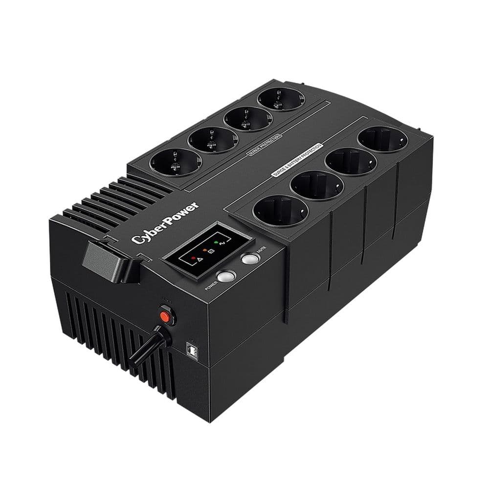 Источник бесперебойного питания ИБП CyberPower BS650E NEW линейно-интерактивный 650ВА/390Вт, 4+4 евророзетки, USB / CBR-BS650E. / UPS Line-Interactive CyberPower BS650E NEW 650VA/390W USB (4+4 EURO)