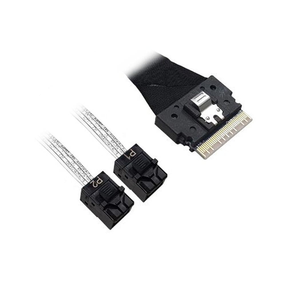 Кабель ACD-60002-ZC Slimline SASx8 (SFF8654) -to- 2 SAS HD (White) x4 (SFF8643 (NVMe Connection), for SupewrMicro backplanes, 1M, (аналог Broadcom 05-60002-00)