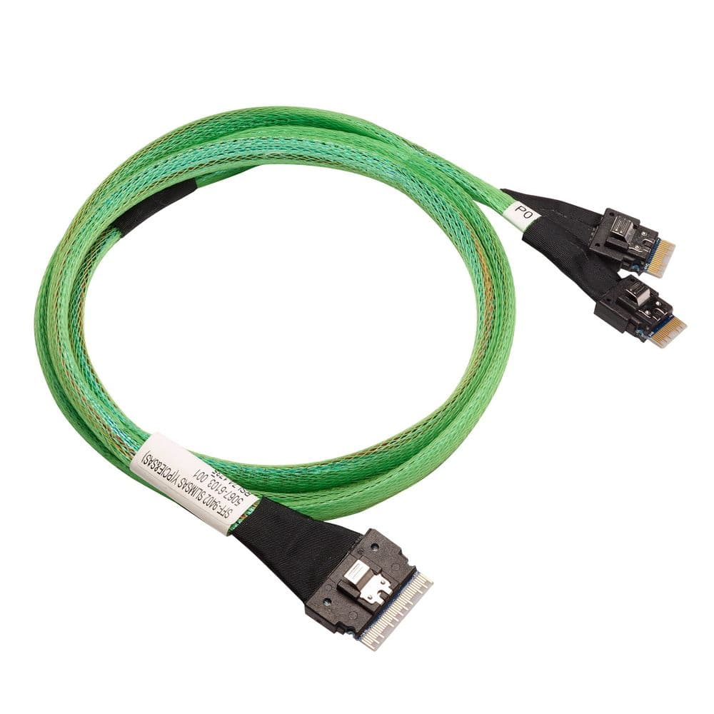 Кабель ACD-60004-ZC Slimline SASx8 (SFF8654) -to- 2 Slimline SASx4 (SFF8654)+ SFF9402, 1M, (аналог Broadcom 05-60004-00)