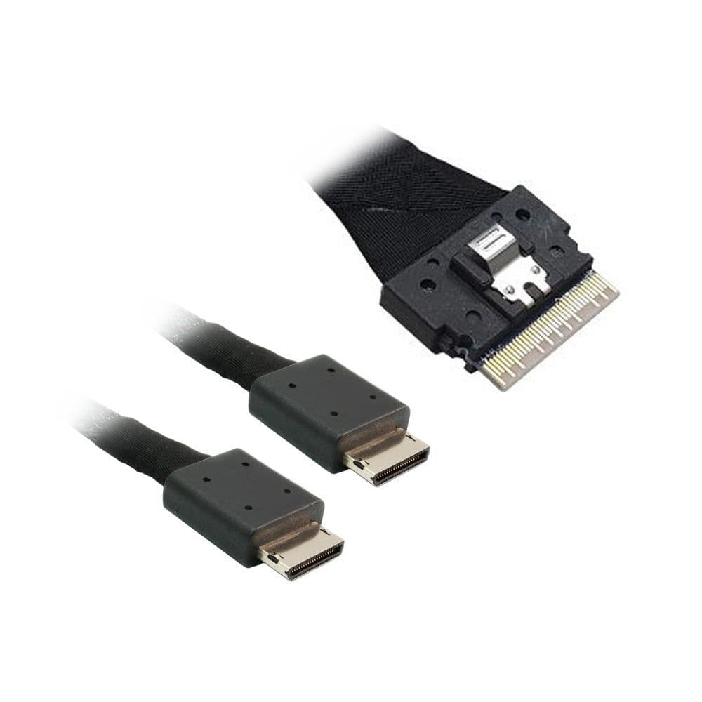 Кабель Amphenol RSL74-6658 Slimline SASx8 (SFF8654) -to- 2x OCuLink x4 (SFF8611), 1M, (аналог Broadcom 05-60001-00)