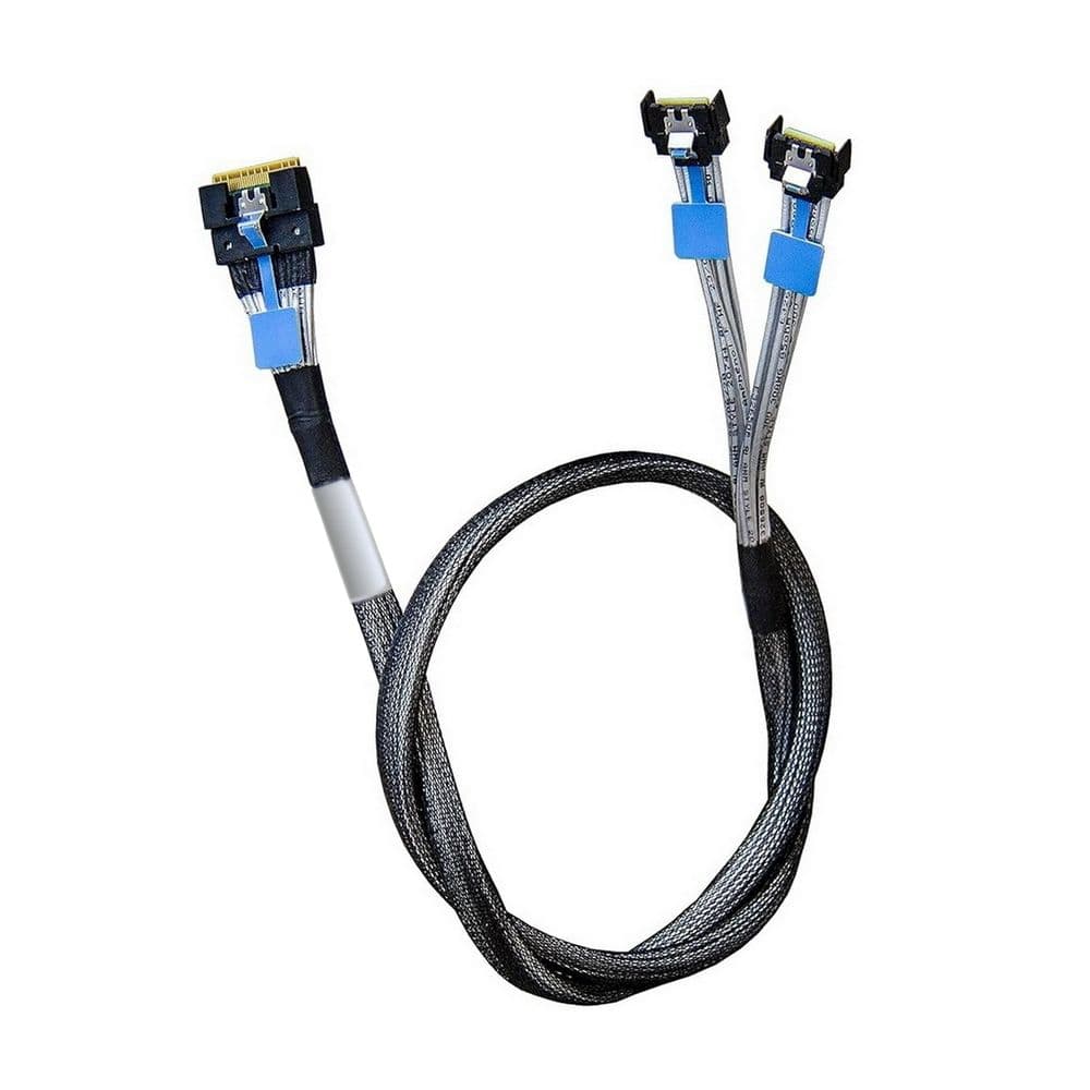 Кабель Amphenol RMC38-0824,, Slimline SAS x8 74P -TO- 2x MCIO x4 38P, 85 Ohm, L:80cm