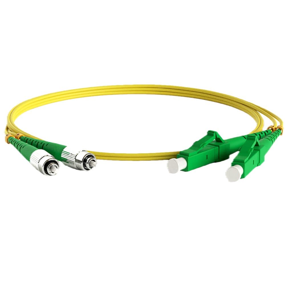 Кабельная сборка Hyperline FC-D2-9-FC/AR-LC/AR-H-2M-LSZH-YL Патч-корд волоконно-оптический (шнур) SM 9/125 (OS2), FC/APC-LC/APC, 2.0 мм, duplex, LSZH, 2м