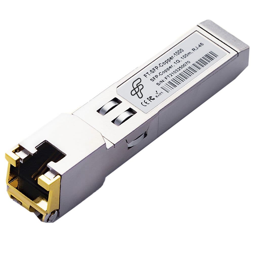 Трансивер Fibertrade FT-SFP-Copper-1000 Т 1G, SFP, RJ45/CU, 100m, Сделано в России (Реестр Минпромторга), (прошивка Cisco) OEM