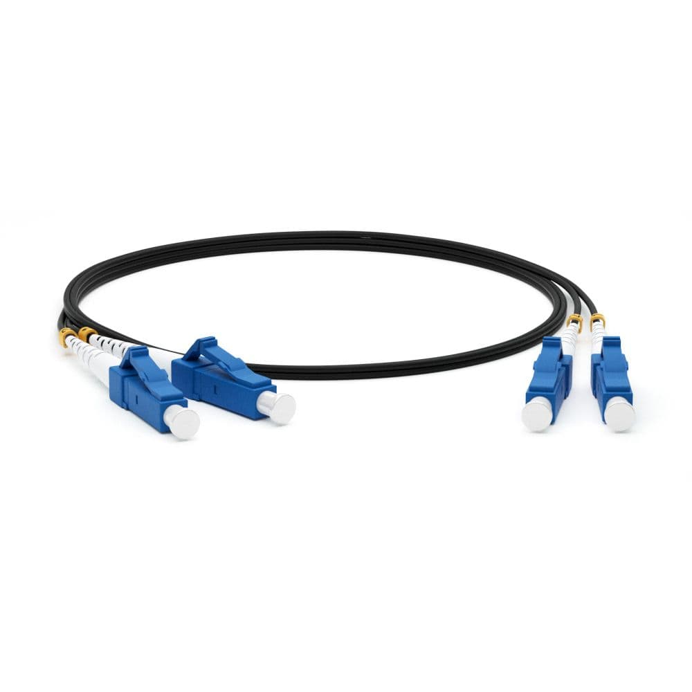 Кабельная сборка Hyperline FC-D2-9-LC/UR-LC/UR-H-3M-LSZH-BK Патч-корд волоконно-оптический (шнур) SM 9/125 (OS2), LC/UPC-LC/UPC, 2.0мм, duplex, LSZH, 3м, черный