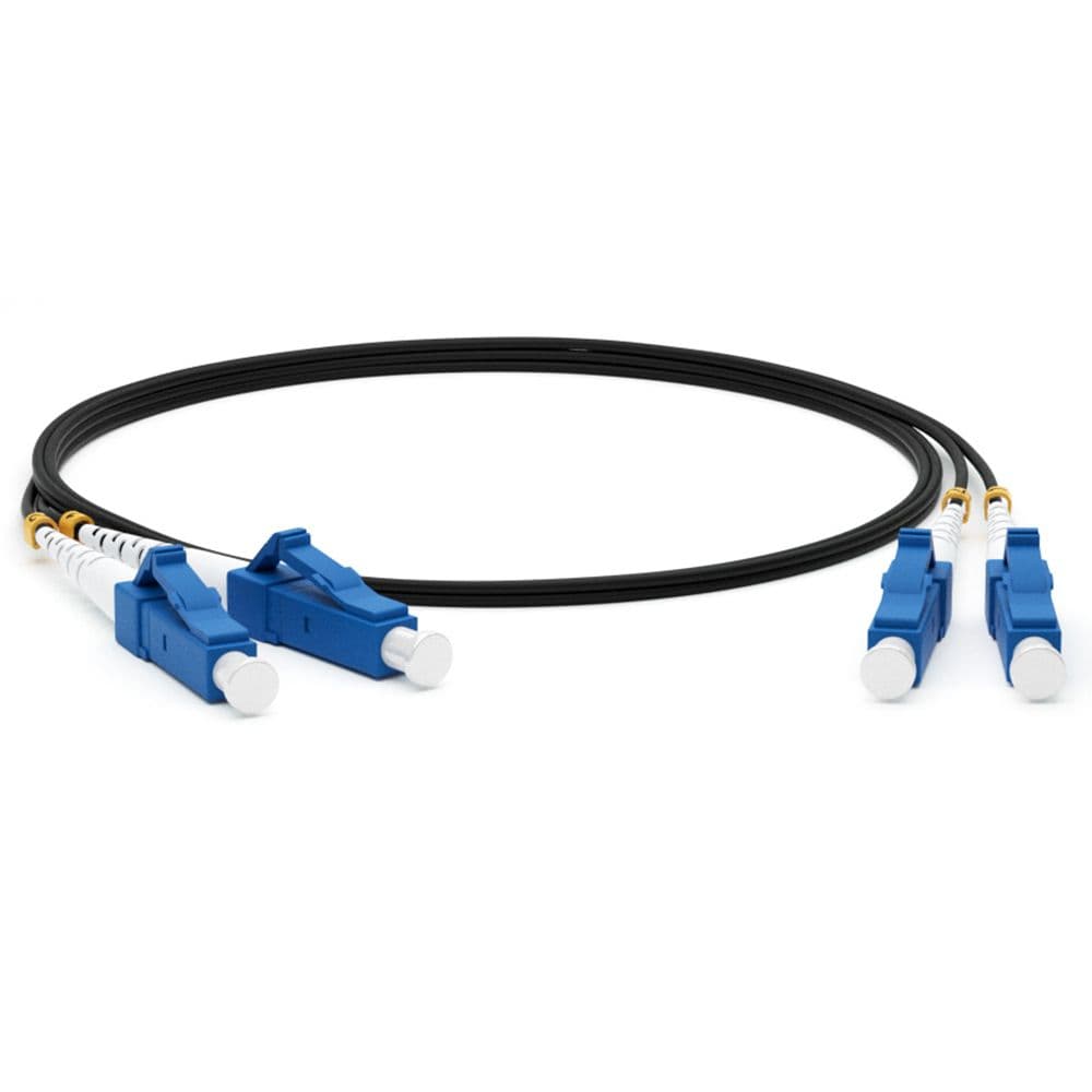 Кабельная сборка Hyperline FC-D2-9-LC/UR-LC/UR-H-1M-LSZH-BK Патч-корд волоконно-оптический (шнур) SM 9/125 (OS2), LC/UPC-LC/UPC, 2.0 мм, duplex, LSZH, 1м, черный