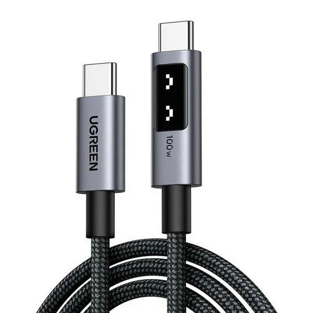 Кабель UGREEN L509 (35512) UNO Type C 2.0 Male To Type C 2.0 Male Robot 5A Data Cable.Длина: 2м. Цвет: черный/серый