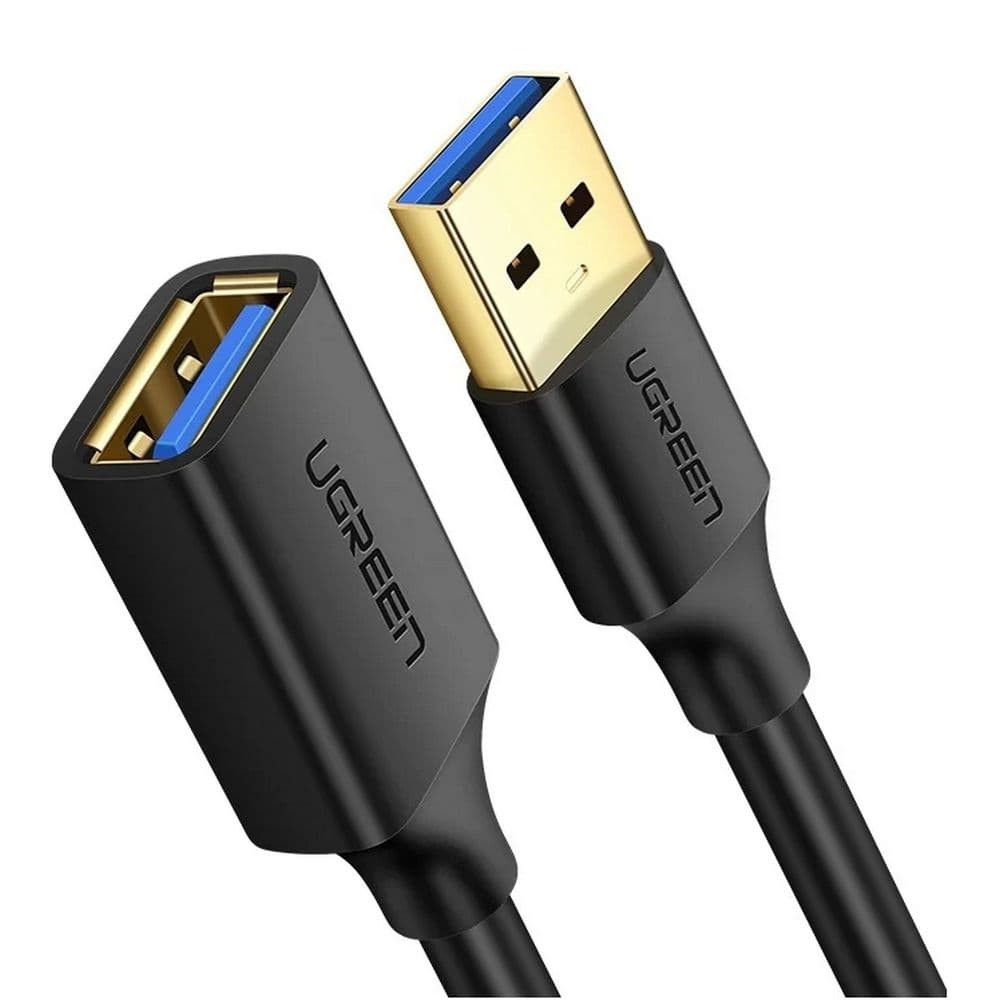 Кабель UGREEN US129 (10368) USB 3.0 Extension Male Cable. Длина: 1м. Цвет: черный