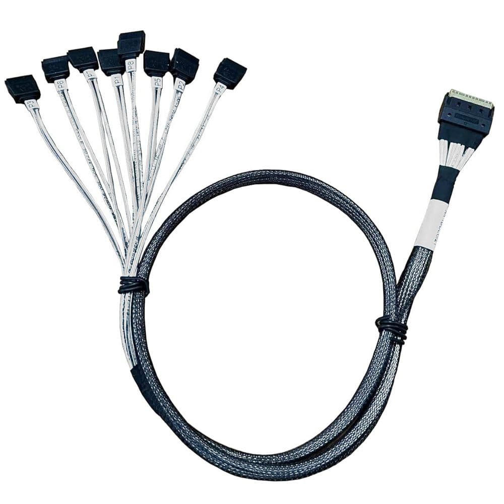 Кабель Amphenol RSL74-8447 Slimline SASx8 (SFF8654) -to- 8 SATA, 80CM