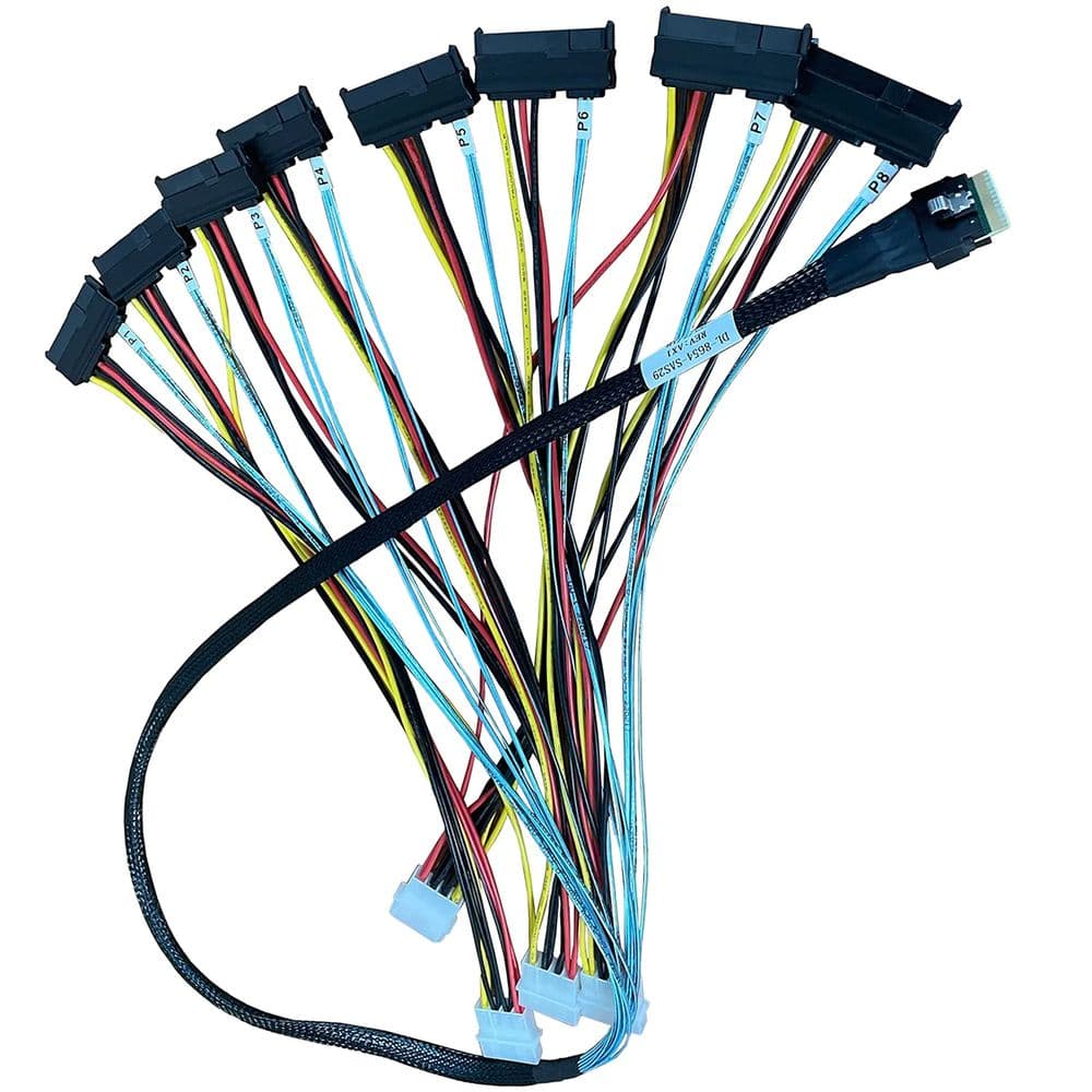 Кабель DiliVing DL-8654-SAS29 Slimline SASx8 (SFF8654) -to- 8x SAS29, 100CM