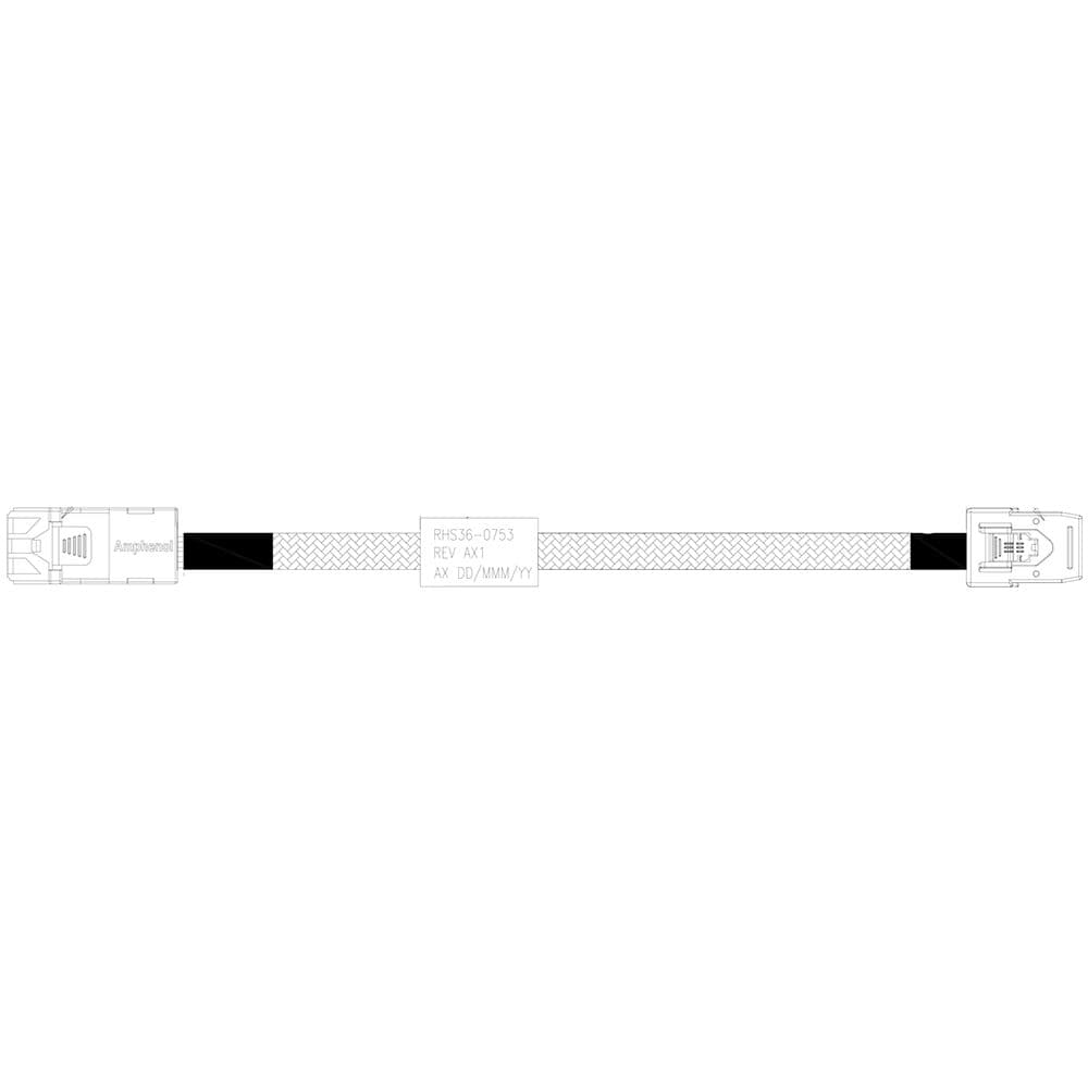 Кабель Amphenol RHS36-0753 HDmSAS SFF8643 -to- mSAS SFF8087, 100cm